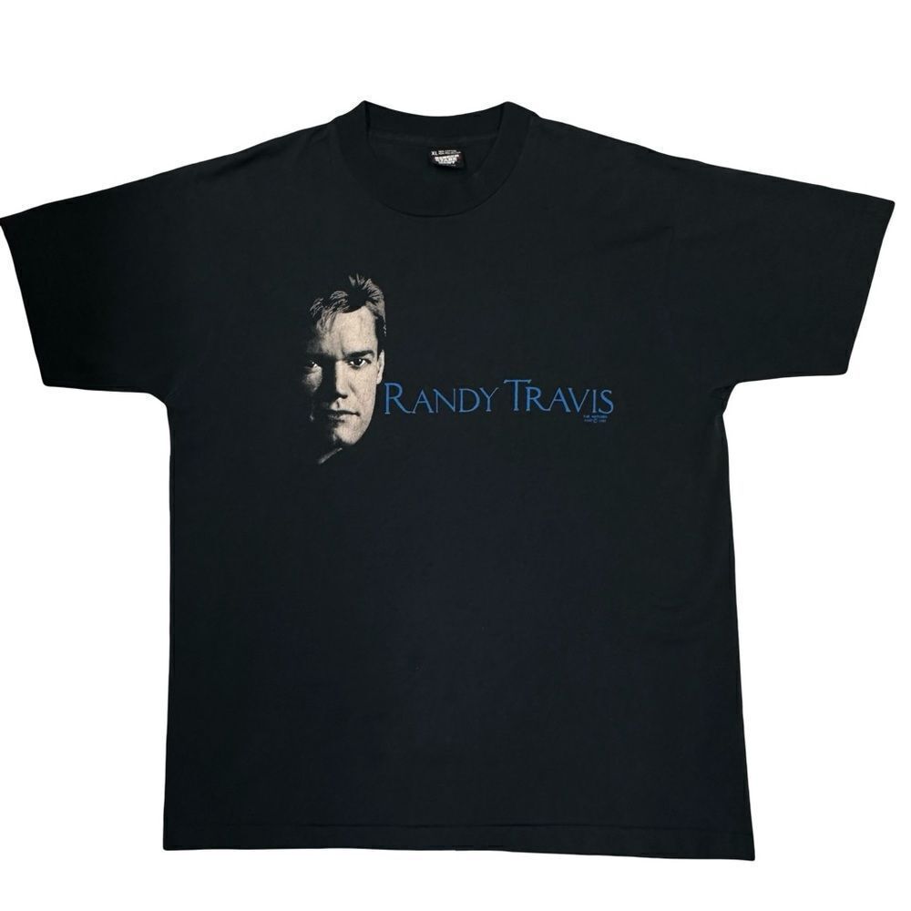 Vintage 1988 Randy Travis T Shirt Black Size XL Screen Stars Brand